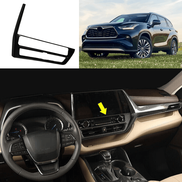For Toyota Highlander 2020-2024 Carbon Fiber Print Central Button Control Panel Trim