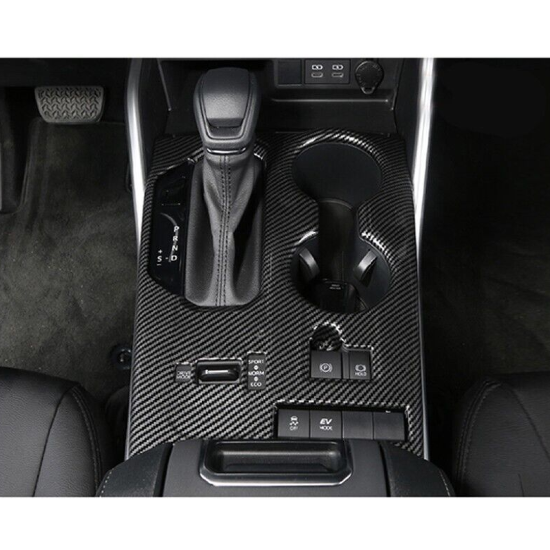 Fits 2020-2021 Toyota Highlander Gear Box Shift Cup Holder Cover (Carbon Fiber Print)