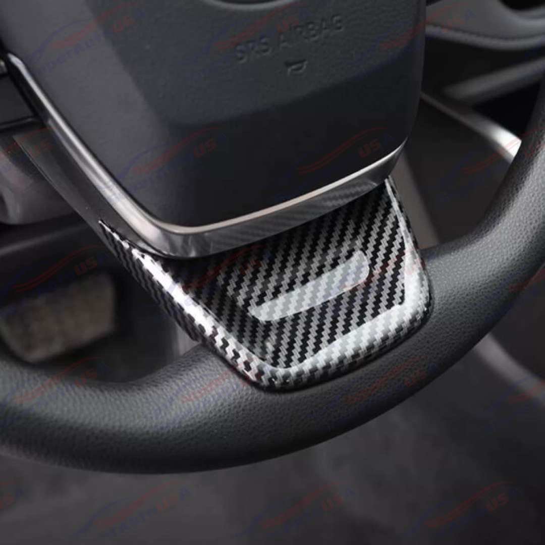 Fits Toyota Highlander 20-24 Carbon Fiber Print Steering Wheel Control Panel Cover Trim-6