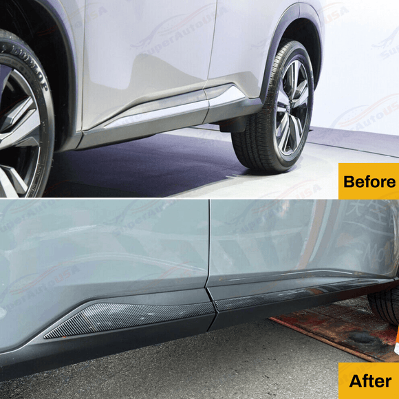 Side Door Body Molding Cover Trims Carbon Fiber Print For Nissan Rogue 21-24