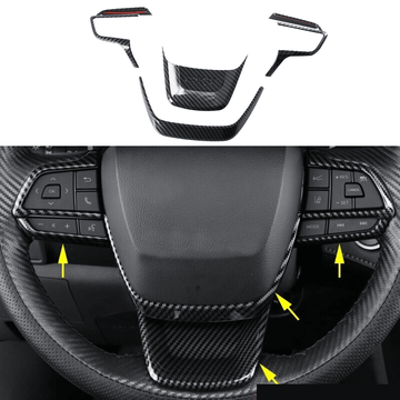 Embellecedor para panel de control del volante con estampado de fibra de carbono compatible con Toyota Highlander 20-24 