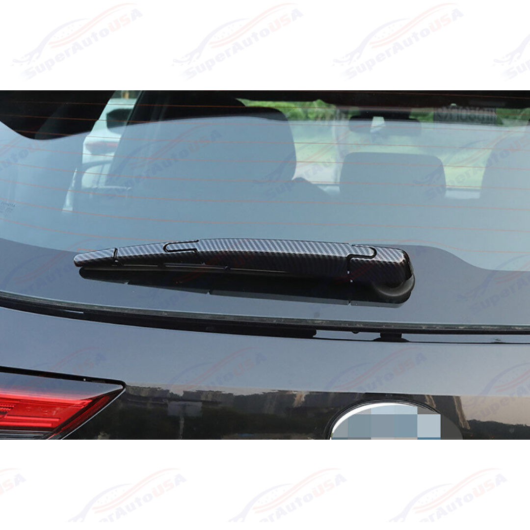 Fits 2020-2022 Toyota Highlander Rear Window Rain Wiper Decorative Cover Trim (Carbon Fiber Print)-3