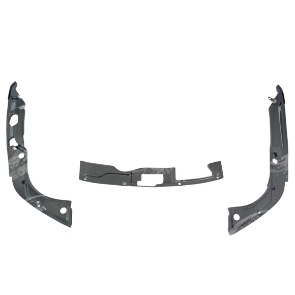 SuperAutoUSA carbon fiber cooling plate installed in the engine bay of a Honda Civic Type R FL5