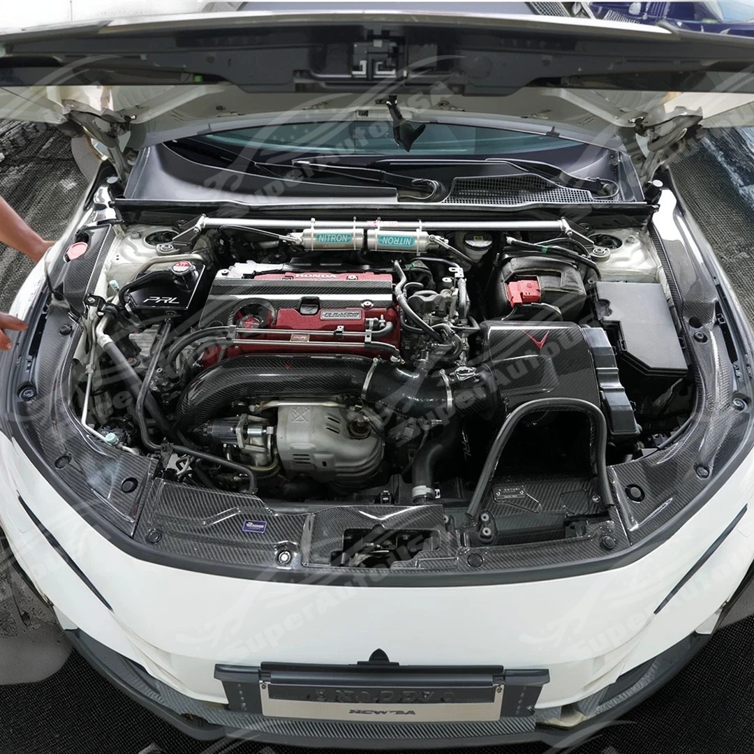 Fits 2023-2026 Honda Civic Type R FL5 Real Carbon Fiber Radiator Cooli ...