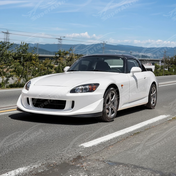 Full front view of a 2005 Honda S2000 AP2 with new SuperAutoUSA front lip