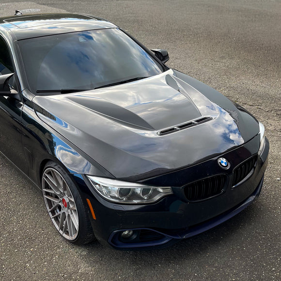 2012-2018 BMW F30 F32 F33 F36 3 Series + 4 Series - Carbon Fiber CS Style Vented Hood