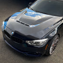 2012-2018 BMW F30 F32 F33 F36 3 Series + 4 Series - Carbon Fiber CS Style Vented Hood-9