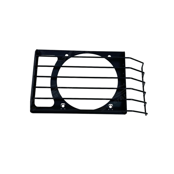 Close-up view showing the precision laser-cut stainless steel grid pattern and heavy-duty weld points