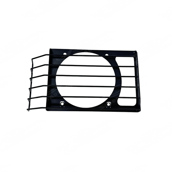 Heavy-duty stainless steel front light covers accenting the classic off-road look of a Mushroom White Grenadier