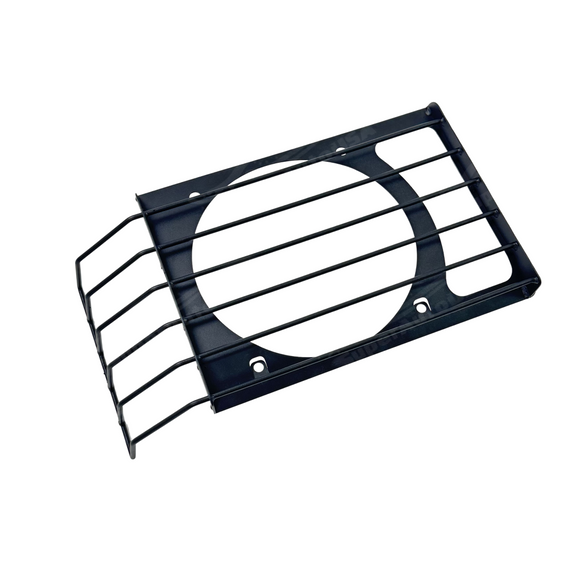 Close-up of the powder-coated corrosion-resistant finish on the stainless steel headlight frame