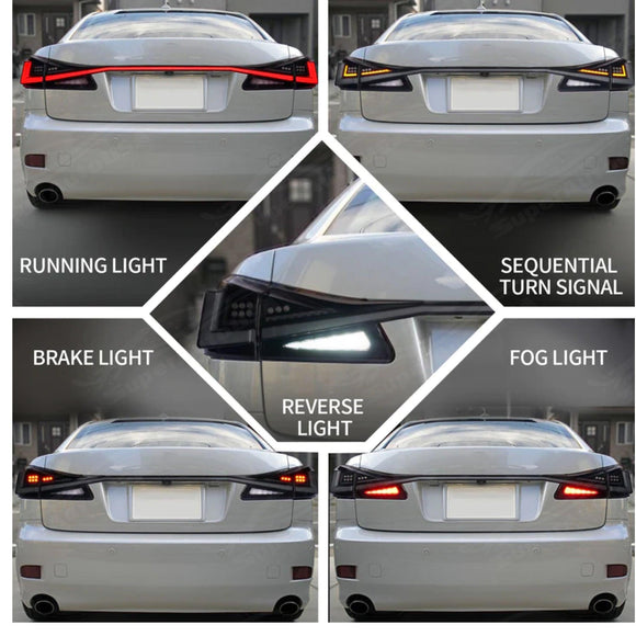 Fits 2006-2012 Lexus IS250 350 Full LED Tail Lights Sequential Assembly