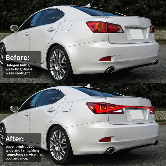 Fits 2006-2012 Lexus IS250 350 Full LED Tail Lights Sequential Assembly