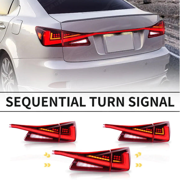 Fits 2006-2012 Lexus IS250 350 Full LED Tail Lights Sequential Assembly