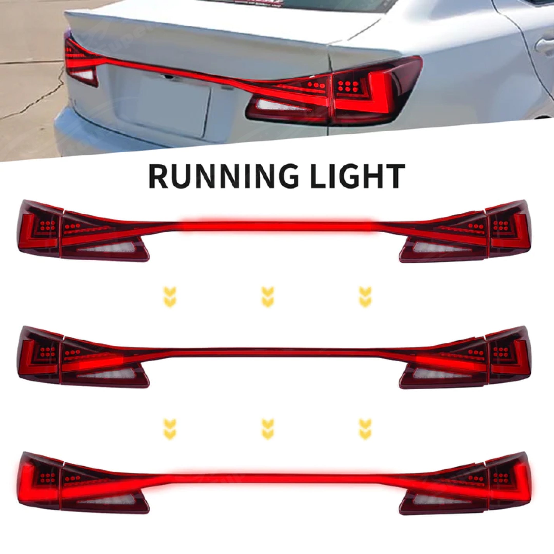 Fits 2006-2012 Lexus IS250 350 Full LED Tail Lights Sequential Assembly