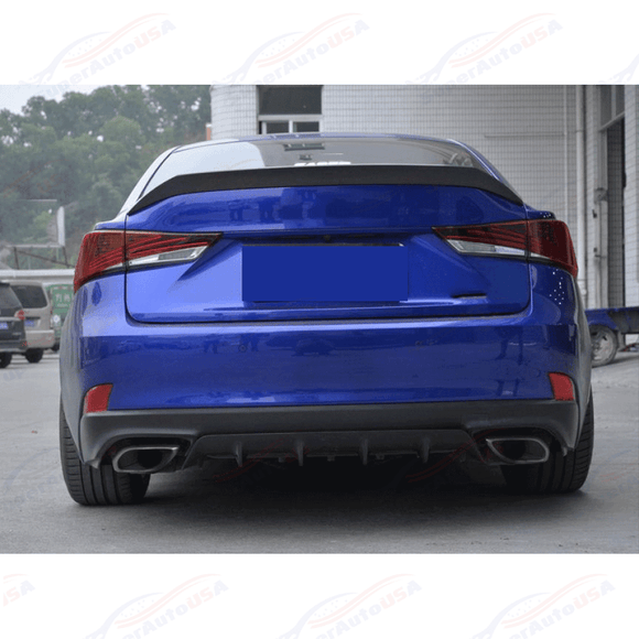 Fits 2013-20 Lexus IS300 IS350 Shark Curved Gloss Black Rear Bumper Diffuser