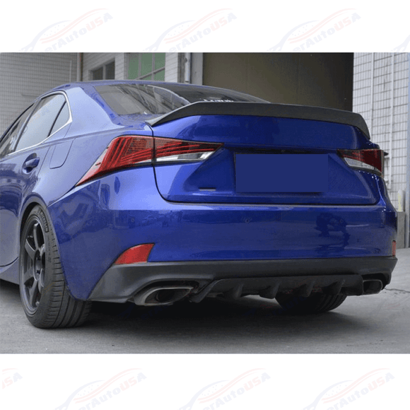 Fits 2013-20 Lexus IS300 IS350 Shark Curved Gloss Black Rear Bumper Diffuser