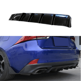 Fits 2013-20 Lexus IS300 IS350 Shark Curved Gloss Black Rear Bumper Diffuser