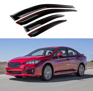Se adapta a Subaru Impreza Sedan 2018-21, viseras para ventanas con ventilación de canal exterior, protectores contra la lluvia, el sol y el viento, deflectores de sombra 