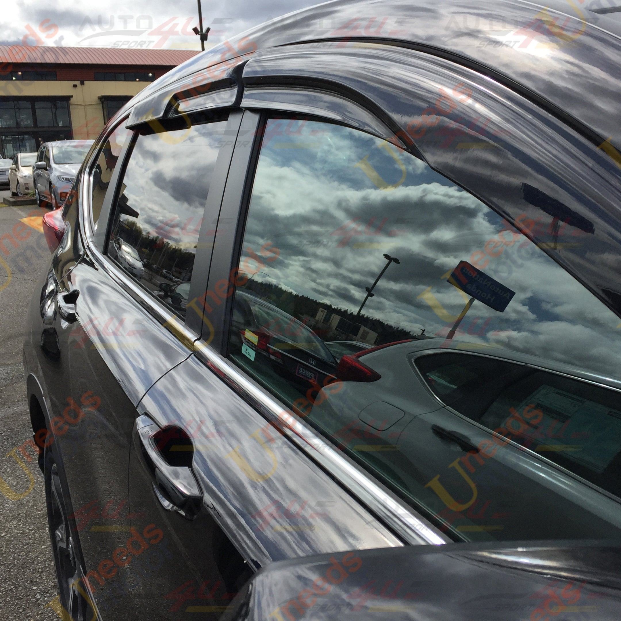 For Honda Civic 2022-23 Hatchback Mugen Style Window Visor Rain Guard Deflectors-9