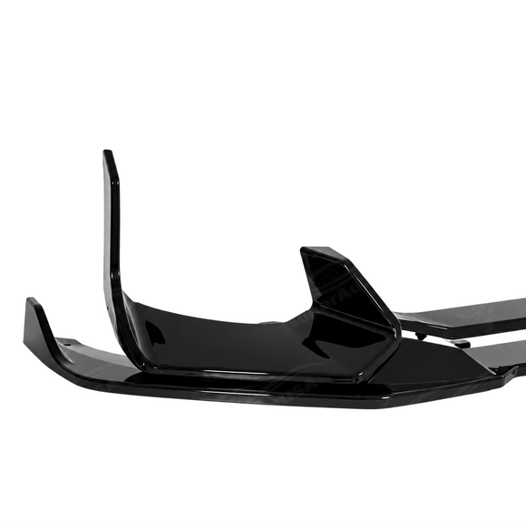 Profile view of the outer aerodynamic winglet transition hugging the lower Stinger bumper edge