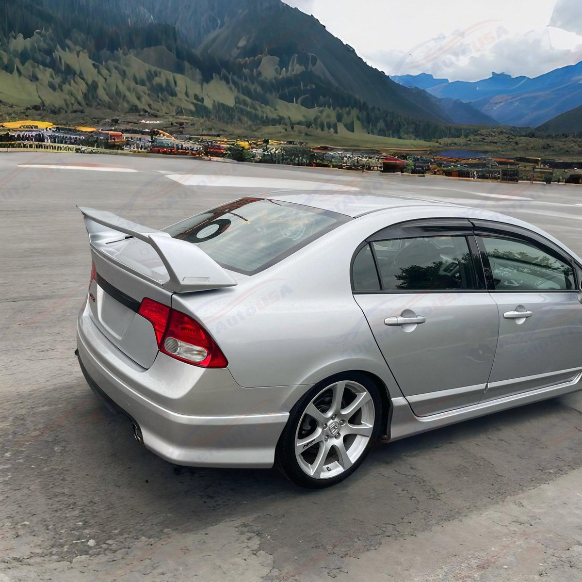 For 2006-11 Honda Civic Sedan Mugen Style Silver Rear Spoiler Wing w/P ...