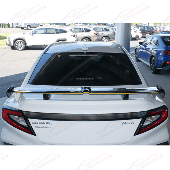 Alerón trasero para maletero de Subaru WRX STI 2020 en adelante, estilo JDM GT VIP, color negro brillante 