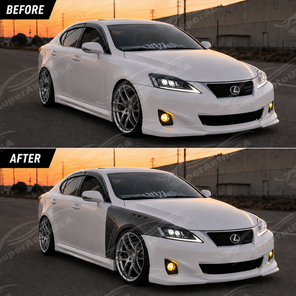 2014-2020 Lexus IS200t / IS250 / IS300 / IS350 - RCF-Style Vented Carbon Fiber Fenders