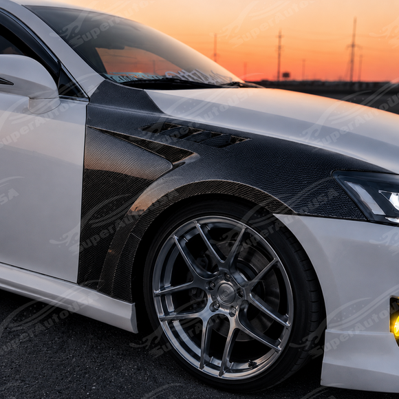 2014-2020 Lexus IS200t / IS250 / IS300 / IS350 - RCF-Style Vented Carbon Fiber Fenders