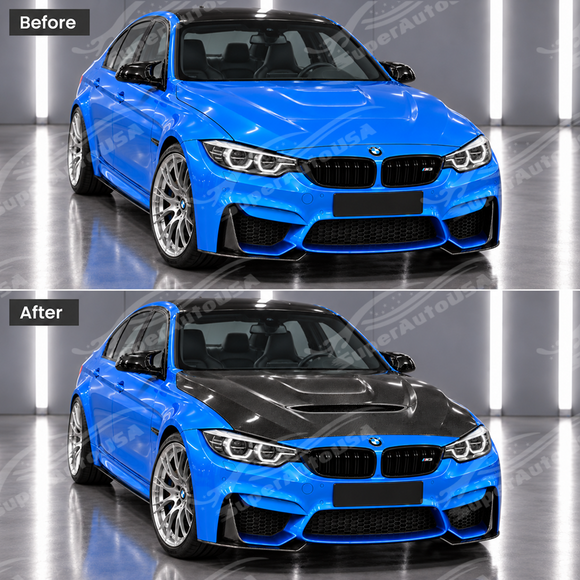 2014-2020 BMW M3 F80 / M4 F82 - GTS / CS Style Carbon Fiber Vented Hood