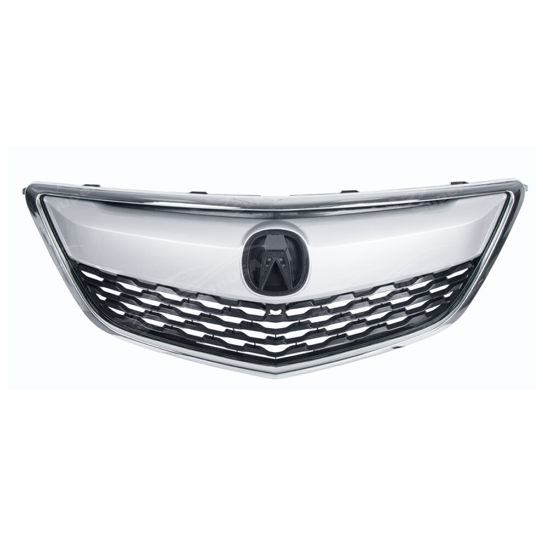 Fits Acura MDX 2014-2016 Gloss Black/Chrome Front Grill Bumper Grille Assembly