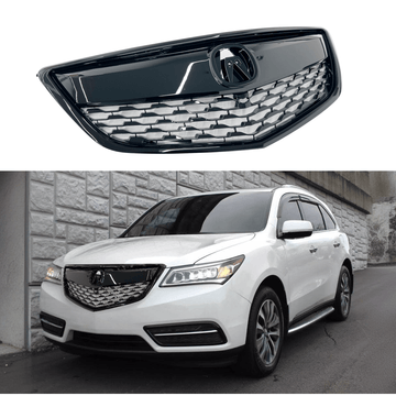 Se adapta al conjunto de rejilla de parachoques delantero cromado/negro brillante Acura MDX 2014-2016 