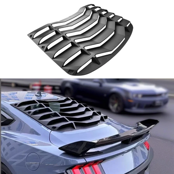 Durable Sunshade Rear Louver for 2024 Ford Mustang Matte Black.
