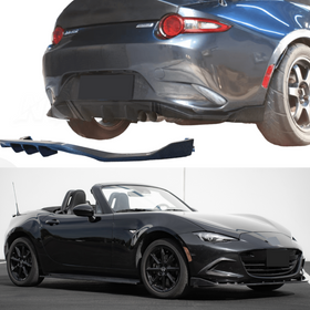 Full carbon fiber body kit set, including front splitter, side skirts, and rear diffuser, installed on a 2018 Mazda MX5 ND