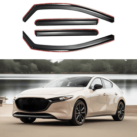 Fits 2019-2024 Mazda 3 Hatchback In-Channel Vent Window Visors Rain Sun Wind Guards Shade Deflectors