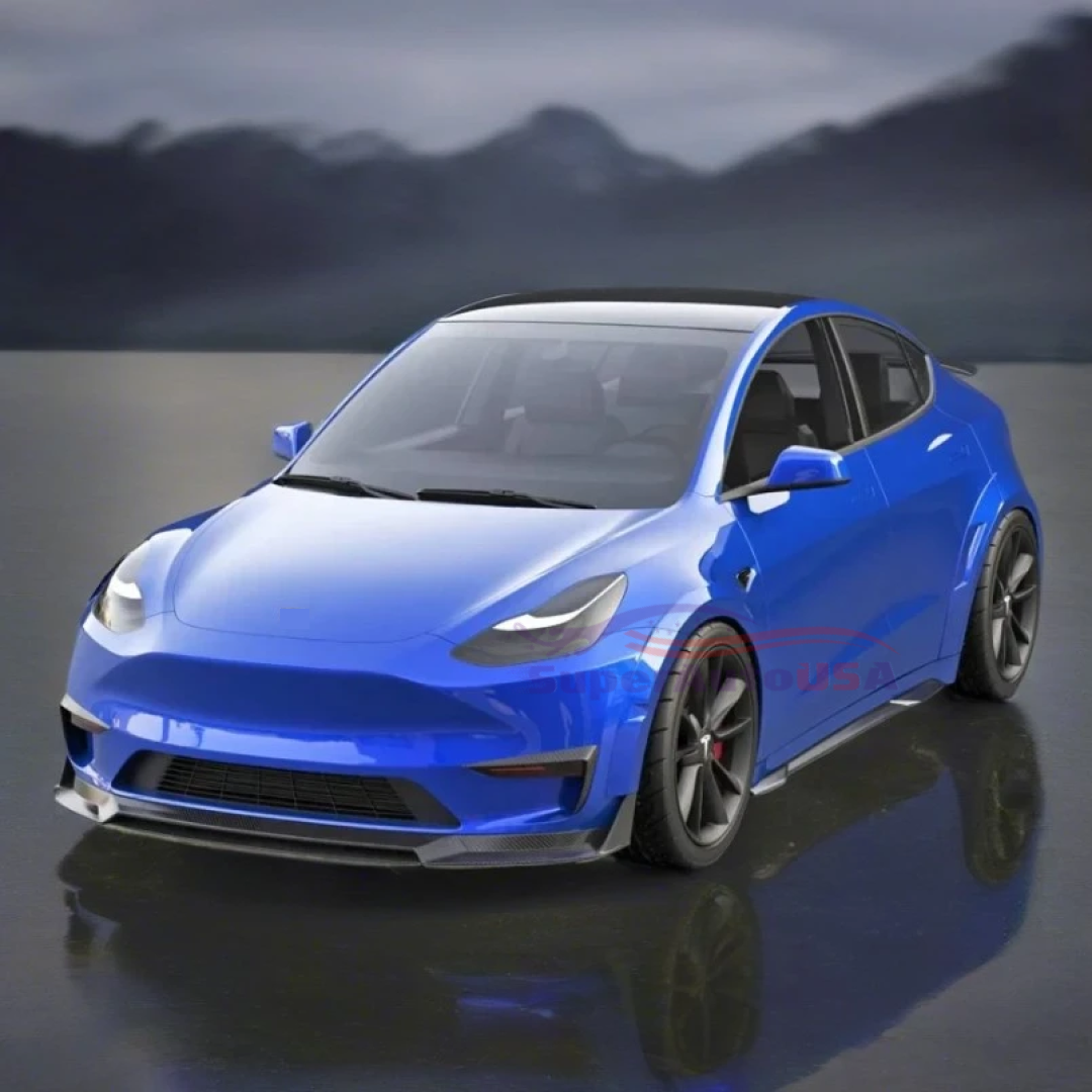 Fits Tesla Model Y 2020-2023 Carbon Fiber Front Fog Light Trim Eyebrow Frame