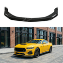 Gloss black A type front lip splitter (3pc) installed on a 2024 Ford Mustang