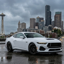 3-piece gloss black A type front lip splitter for Ford Mustang 2024-2026