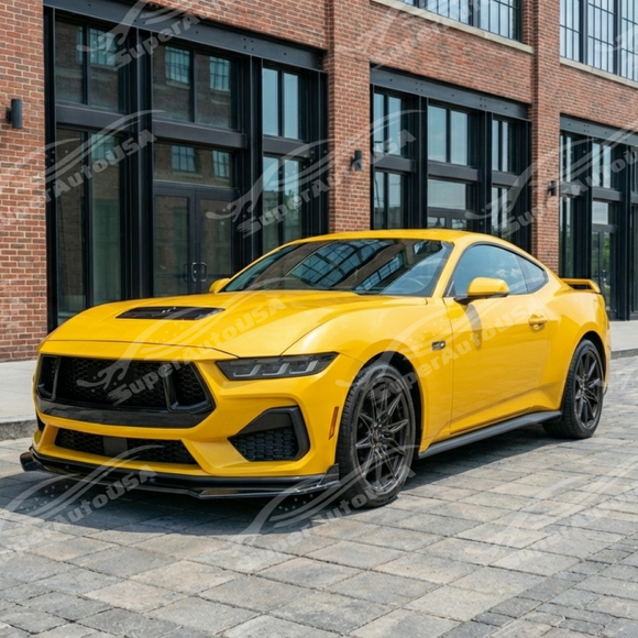 Full front view of a 2025 Ford Mustang with new A type front lip splitter