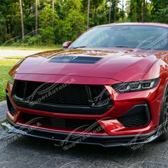 Uninstalled A type front lip splitter kit (3 pieces) laid out