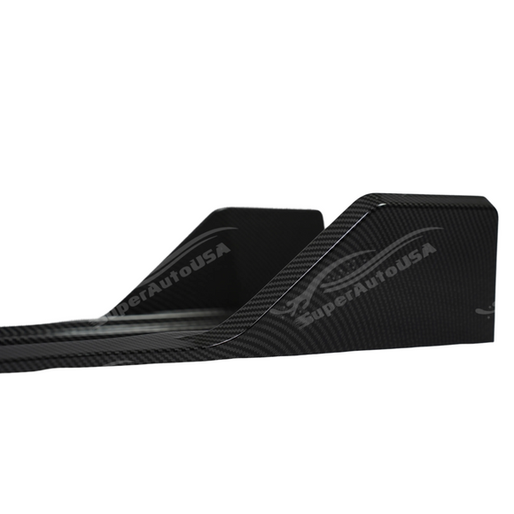 Durable ABS plastic with carbon fiber print finish of the side skirts