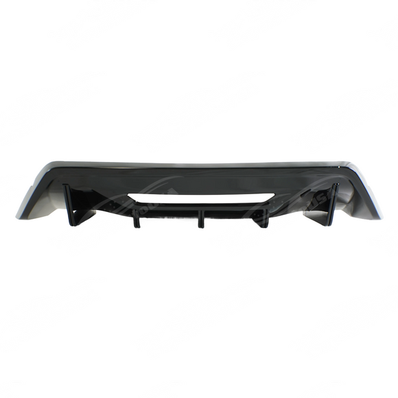 Rear diffuser integrated on a black Ford Mustang