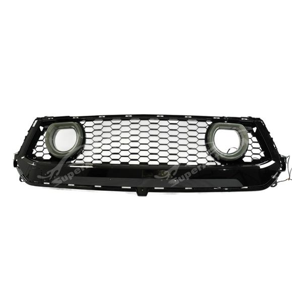 Precision fitment of the GT-V style LED grill on a 2025 Mustang bumper