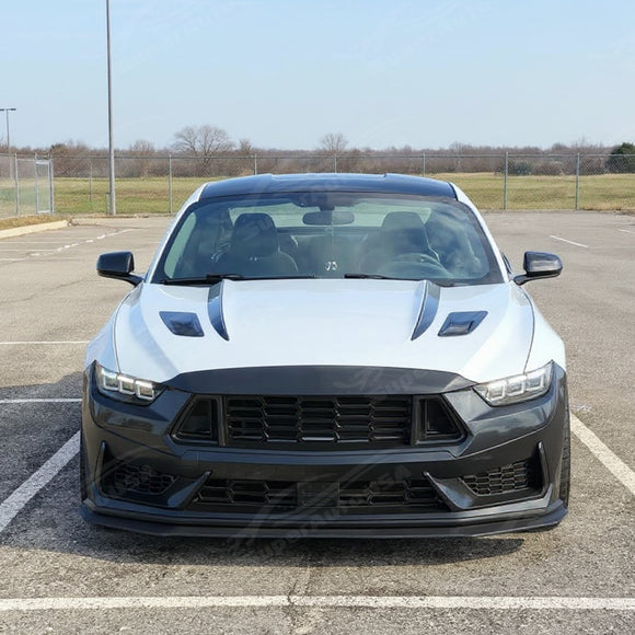 Clean lines of the Dark Horse style front bumper cover fascia on the Ford Mustang