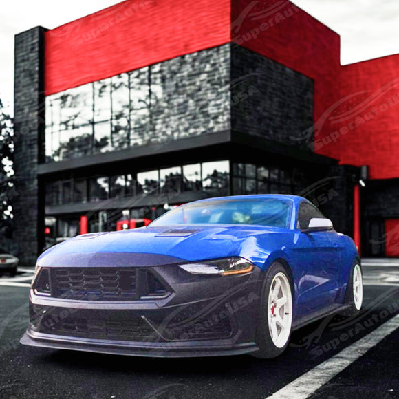 The uninstalled Dark Horse style front bumper cover and body kit components