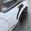 Precision fitment of real carbon fiber fender panel on 2020 Ford Mustang