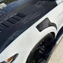 Real carbon fiber GT500 style fender on a white Mustang