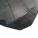 Precision fitment of SuperAutoUSA carbon fiber hood on a 2025 Ford Mustang