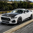 Full front view of a 2026 Ford Mustang with new SuperAutoUSA vented hood