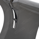 SUPERAUTOUSA GT500 style real carbon fiber front side vented fenders installed on a 2018 Ford Mustang S550