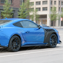 Complete side enhancement kit with GT500 style side skirt splitter on Mustang S650
